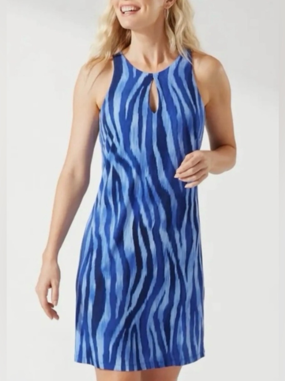 Tommy Bahama Jasmina Zesty Zebra Short Dress Blue Women’s Large